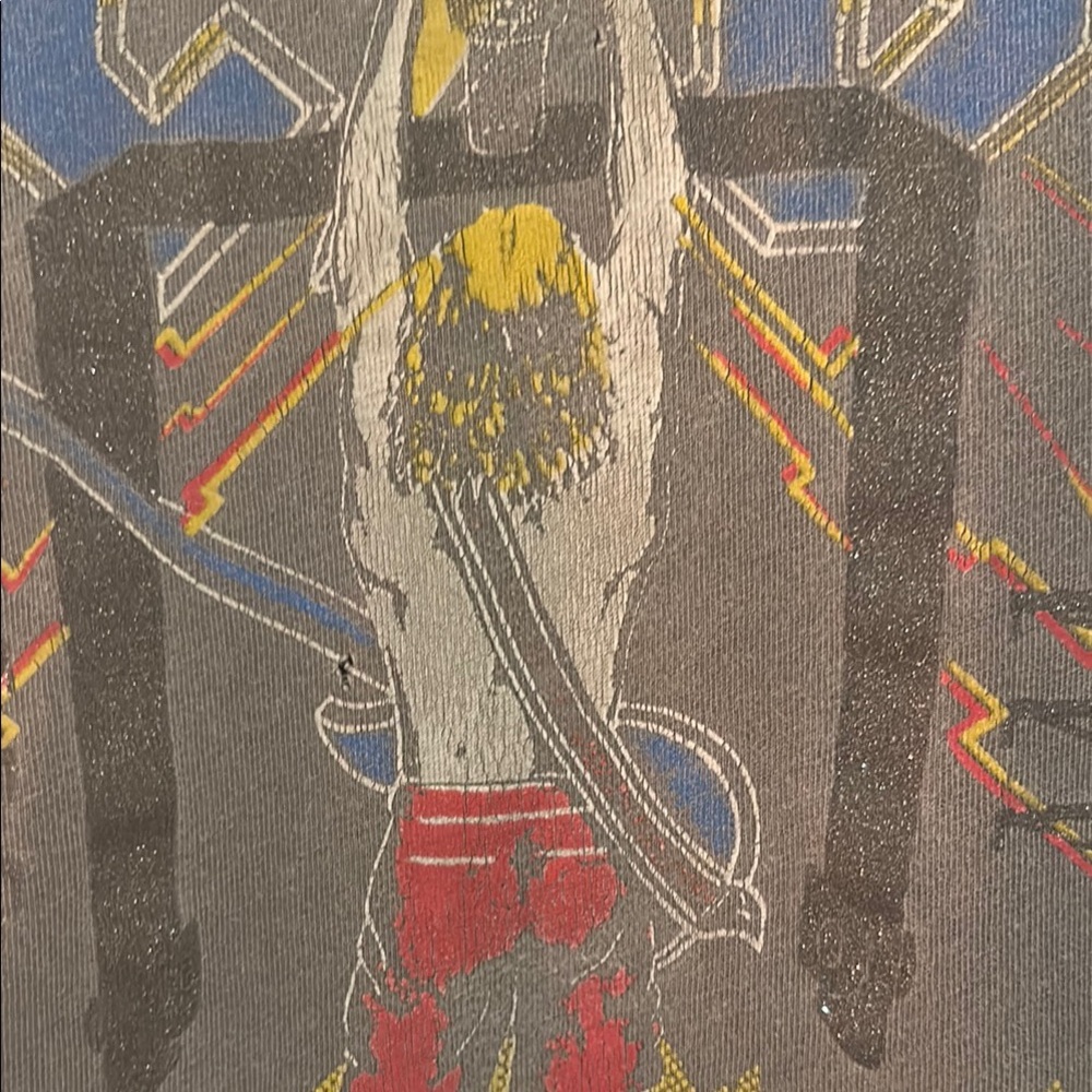 MadeWorn AC/DC Graphic Tee Gray/Black size small glitter effects - Picture 2 of 14